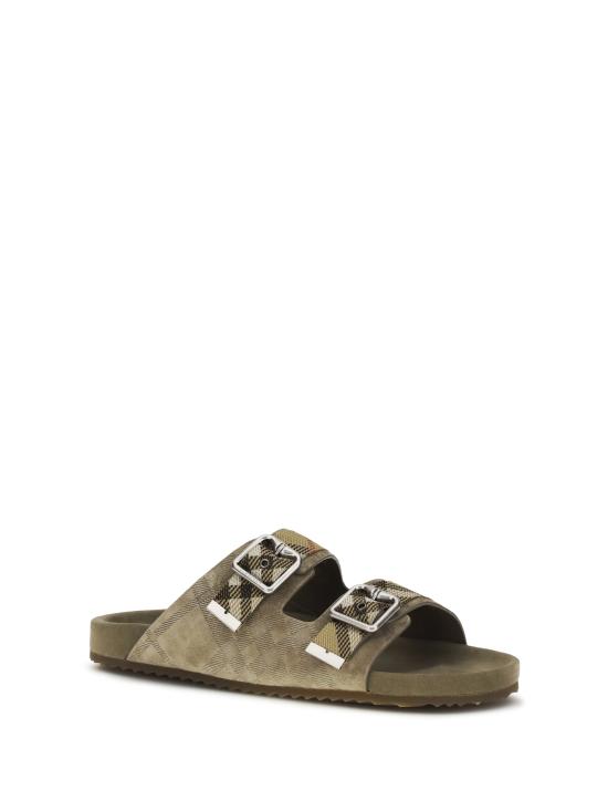 26SS 버버리 체크 스웨이드 얼친 샌들 8122994 C5120 - BURBERRY