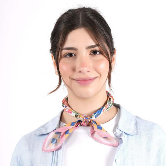  비스마야 머플러/스카프 블룸 위드 그레이스 앤 러브 반다나 핑크 - VISMAYA