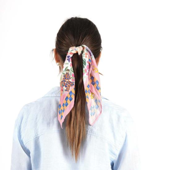  비스마야 머플러/스카프 블룸 위드 그레이스 앤 러브 반다나 핑크 - VISMAYA