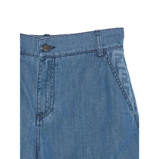 26SS [키즈] 펜디 데님 숏팬츠 AVWI JMF584 F0QG0 BLUE - FENDI