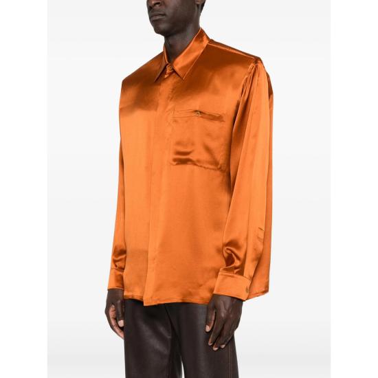 26SS 생로랑 긴팔 셔츠 854252 Y7G27 2027 ORANGE - SAINT LAURENT