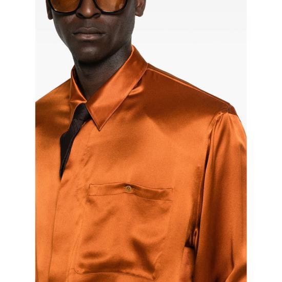 26SS 생로랑 긴팔 셔츠 854252 Y7G27 2027 ORANGE - SAINT LAURENT