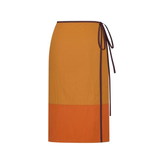 26SS 생로랑 미디 스커트 856970 Y6J18 2607 ORANGE