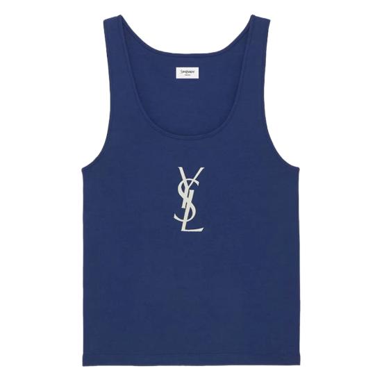 26SS 생로랑 민소매 티셔츠 858319 Y38AK 4069 BLUE