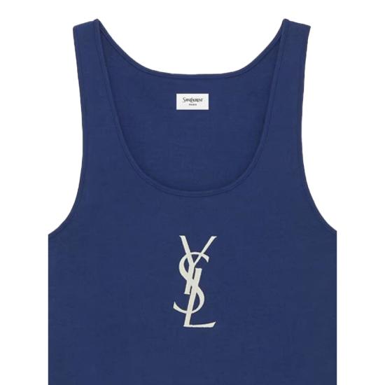 26SS 생로랑 민소매 티셔츠 858319 Y38AK 4069 BLUE - SAINT LAURENT