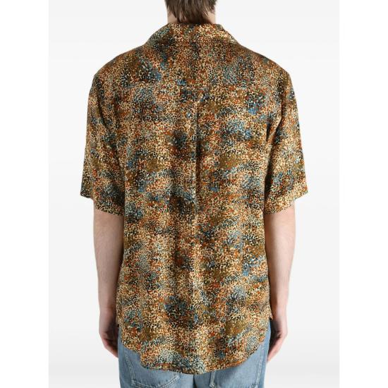 26SS 생로랑 반팔 셔츠 860621 Y2N18 2202 BROWN - SAINT LAURENT