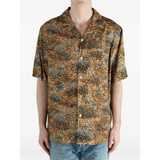 26SS 생로랑 반팔 셔츠 860621 Y2N18 2202 BROWN - SAINT LAURENT