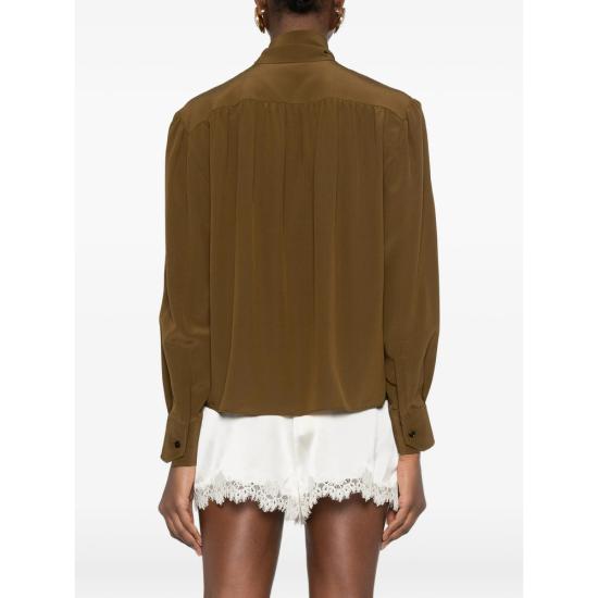 26SS 생로랑 블라우스 861926 Y100W 3304 BROWN - SAINT LAURENT