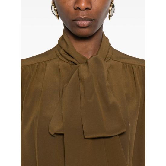 26SS 생로랑 블라우스 861926 Y100W 3304 BROWN - SAINT LAURENT