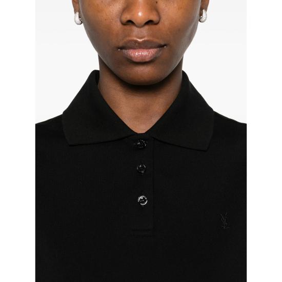 26SS 생로랑 폴로 티셔츠 862601 Y37ZE 1000 BLACK - SAINT LAURENT