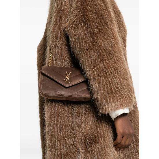 25FW 생로랑 루루 미니 스웨이드 821749 1U827 2358 BROWN - SAINT LAURENT