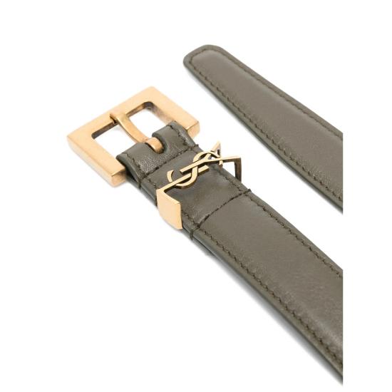 25FW 생로랑 카산드라 씬 스퀘어 버클 벨트 554465 BOO0W 3698 GREY - SAINT LAURENT