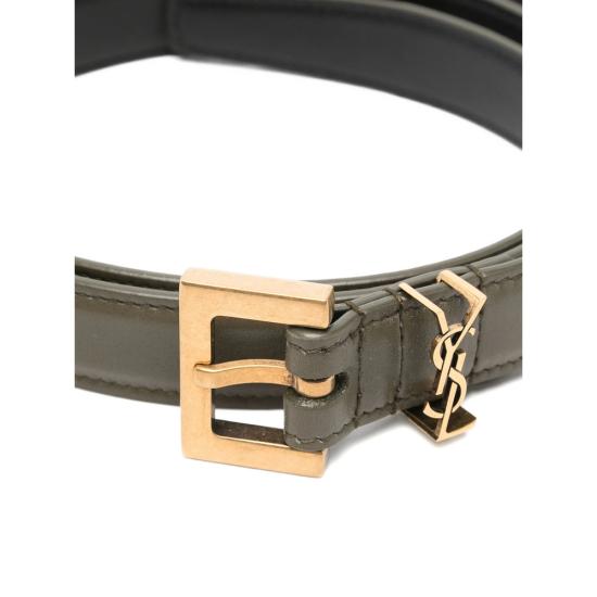 25FW 생로랑 카산드라 씬 스퀘어 버클 벨트 554465 BOO0W 3698 GREY - SAINT LAURENT