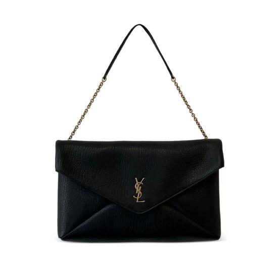 25FW 생로랑 체인 램스킨 카산드라 XXL 엔벨로프 파우치 841702 AACYT 1000 BLACK