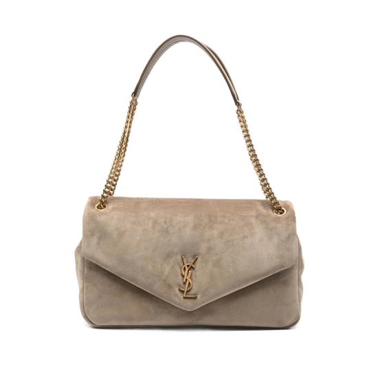 25FW 생로랑 칼립소 라지 스웨이드 숄더백 777399 1U80W 2795 NEUTRALS