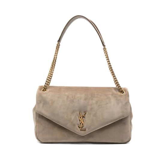 25FW 생로랑 칼립소 라지 스웨이드 숄더백 777399 1U80W 2795 NEUTRALS