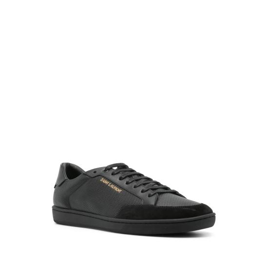 26SS 생로랑 퍼포레이티드 레더 스웨이드 코트 클래식 SL/10 스니커즈 603223 1JZ30 1000 BLACK - SAINT LAURENT