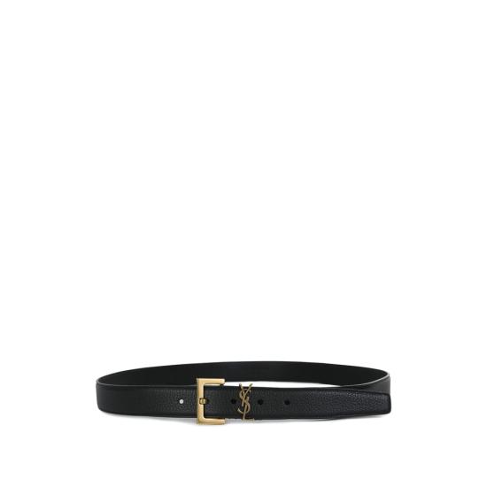 26SS 생로랑 모노그램 벨트 634440 DTI0W 1000 BLACK
