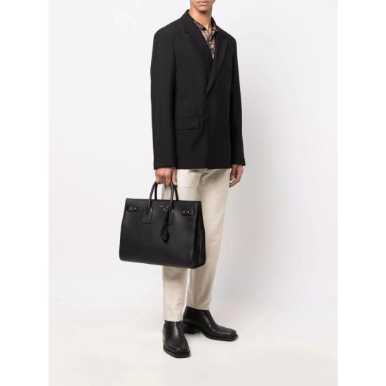 25FW 생로랑 삭 드 주르 씬 라지 백 그레인 레더 631526 DTI0W 1000 BLACK - SAINT LAURENT