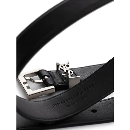 26SS 생로랑 모노그램 벨트 634440 BRM0E 1000 BLACK - SAINT LAURENT