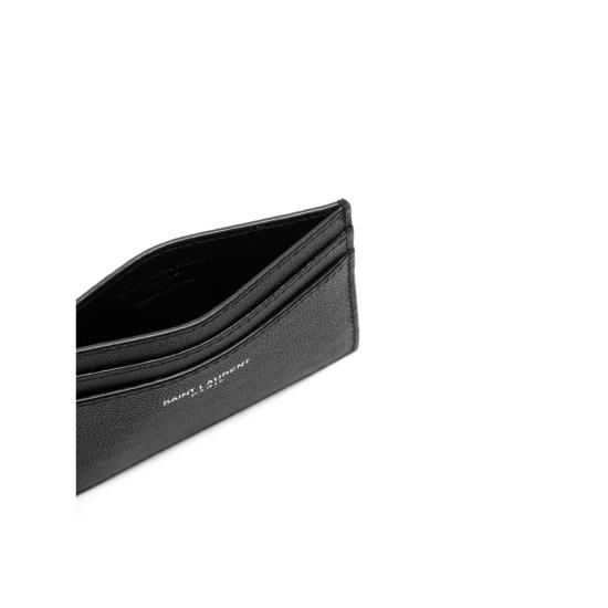 25FW 생로랑 그랑 드 뿌드르 엠보스드 레더 카드 케이스 375946 BTY0N 1000 BLACK - SAINT LAURENT