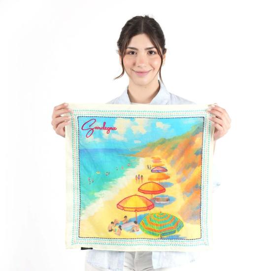  비스마야 머플러/스카프 Vismaya Sardegna Soleil 반다나 씨 블루 - VISMAYA