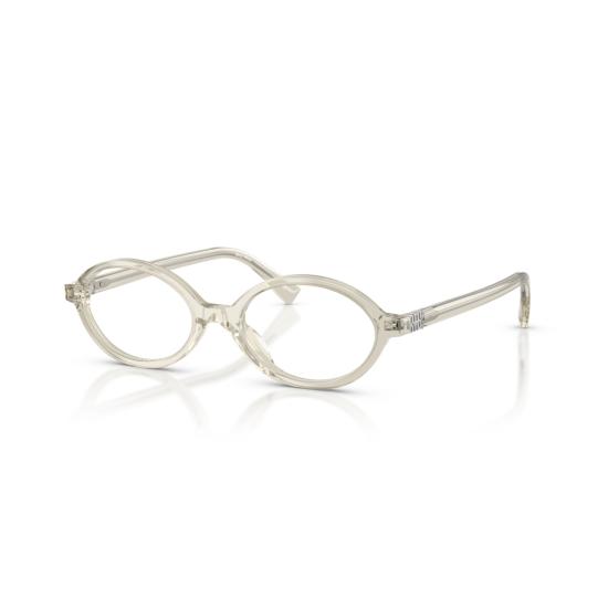 26SS 미우미우 안경 0Mu 01Xv 반투명 아세테이트 타원형 프레임 - MIU MIU