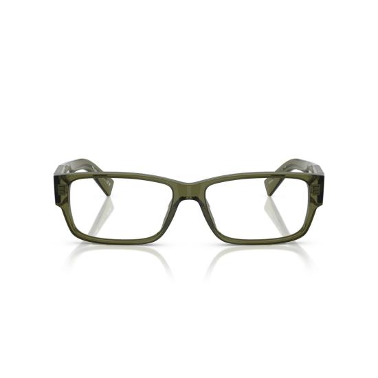 26SS 프라다 안경 0Pr B09v 반투명 올리브 그린 아세테이트 직사각형 안경