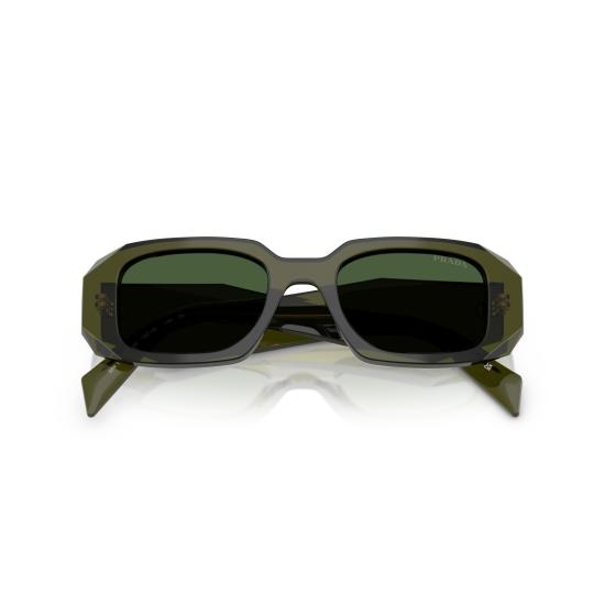 26SS 프라다 선글라스 0Pr 17Ws 반투명 올리브 그린 직사각형 프레임 - PRADA