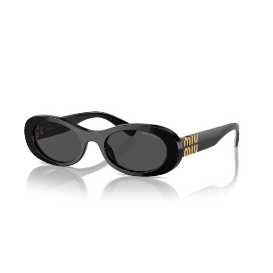 26SS 미우미우 선글라스 0Mu 06Zs 타원형 프레임 블랙 아세테이트 - MIU MIU