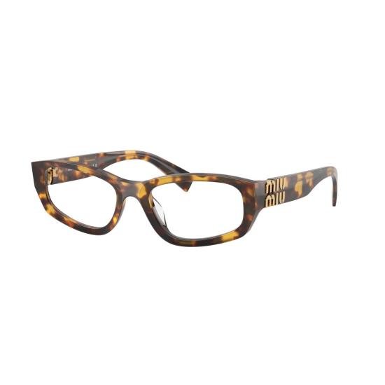 26SS 미우미우 안경 0Mu 04Yv 직사각형 호피무늬 아세테이트 안경 - MIU MIU