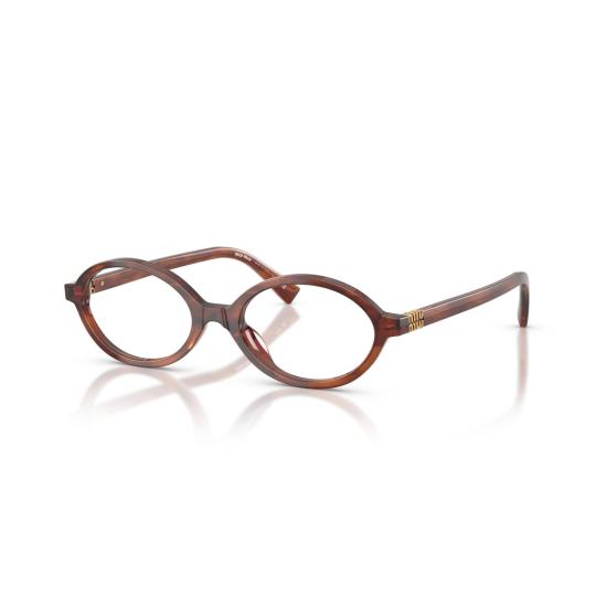 26SS 미우미우 안경 0Mu 01Xv 호피무늬 타원형 프레임 안경 - MIU MIU
