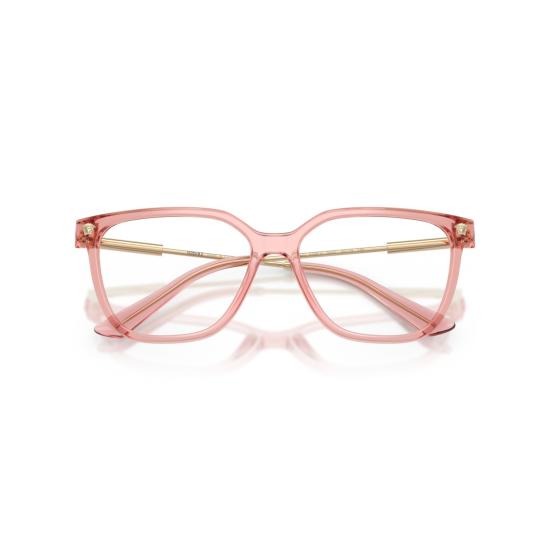 26SS 베르사체 안경 0Ve3388u 반투명 핑크색 사각 프레임 안경 - VERSACE