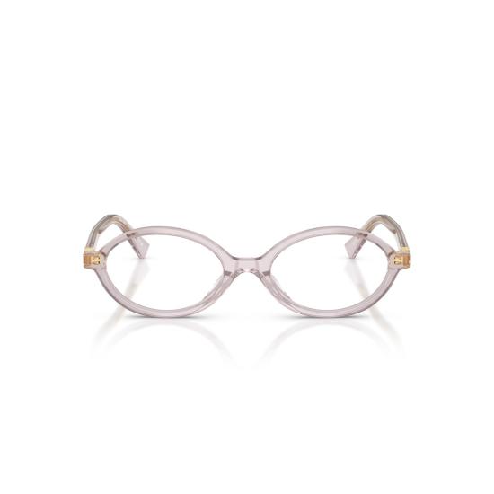 26SS 미우미우 안경 0Mu 01Xv 반투명 아세테이트 타원형 프레임 안경