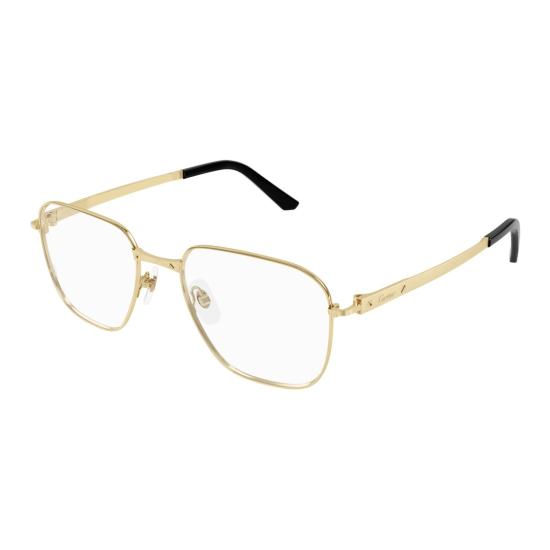 25FW 까르띠에 안경 Ct0553o 사각형 골드톤 티타늄 안경 - CARTIER