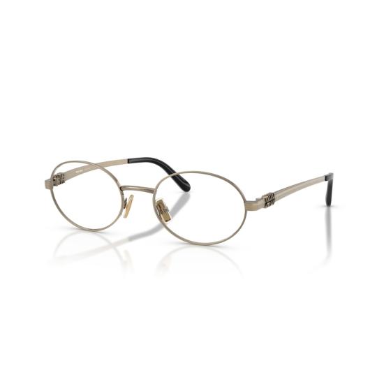 26SS 미우미우 안경 0Mu 50Zv 타원형 금색 금속 프레임 안경 - MIU MIU
