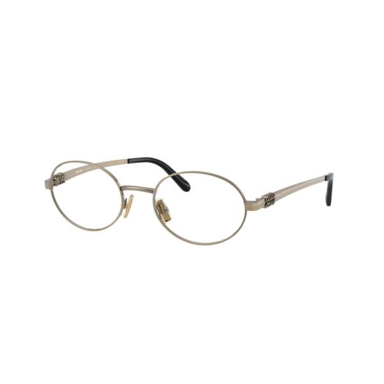 26SS 미우미우 안경 0Mu 50Zv 타원형 금색 금속 프레임 안경 - MIU MIU