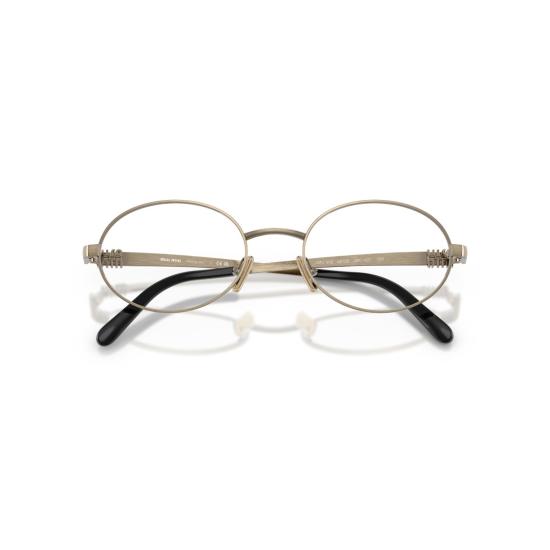 26SS 미우미우 안경 0Mu 50Zv 타원형 금색 금속 프레임 안경 - MIU MIU