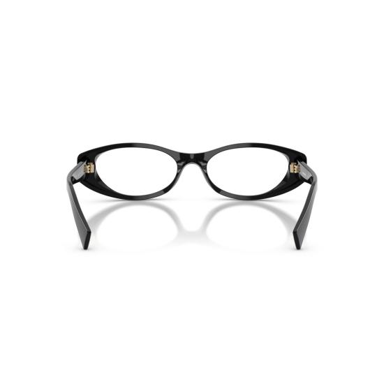 26SS 미우미우 안경 0Mu 03Zv 타원형 프레임 블랙 아세테이트 - MIU MIU