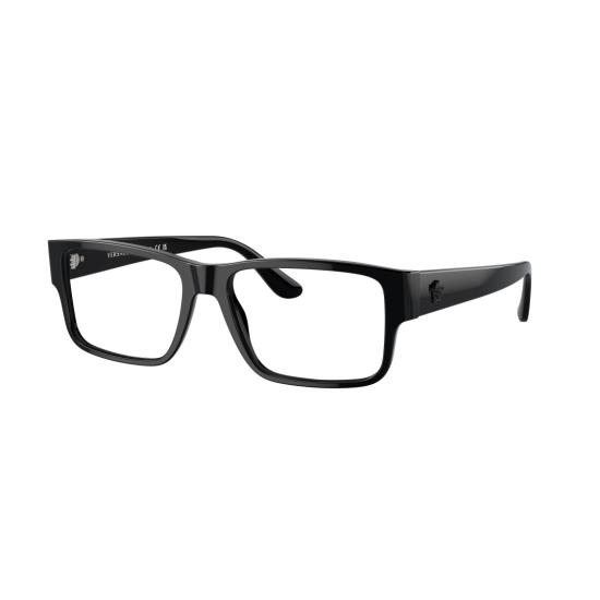 26SS 베르사체 안경 0Ve3342 직사각형 검정색 아세테이트 안경 - VERSACE