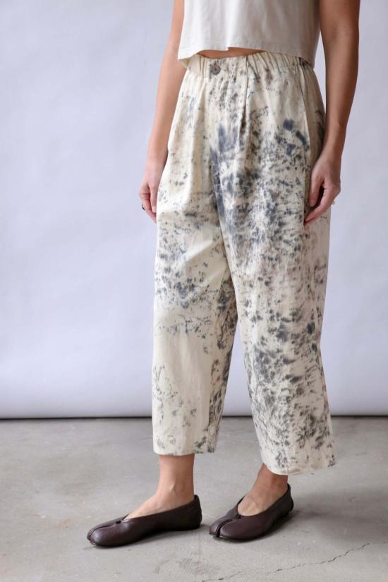  로렌 마누지안 팔라초 팬츠 로렌 마누기안 핸드페인팅  내추럴 - LAUREN MANOOGIAN