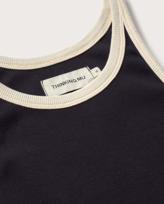  띵킹 뮤 민소매 티셔츠 씽킹 무 해리엇 콘트라스트 트림 탱크 - THINKING MU