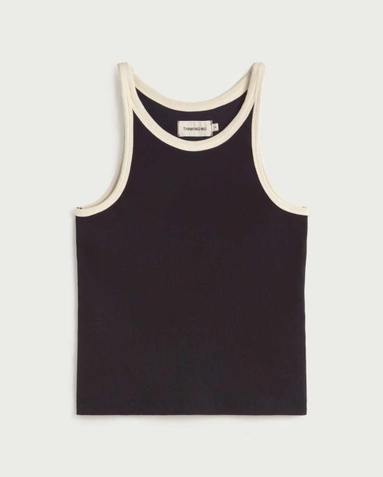  띵킹 뮤 민소매 티셔츠 씽킹 무 해리엇 콘트라스트 트림 탱크 - THINKING MU