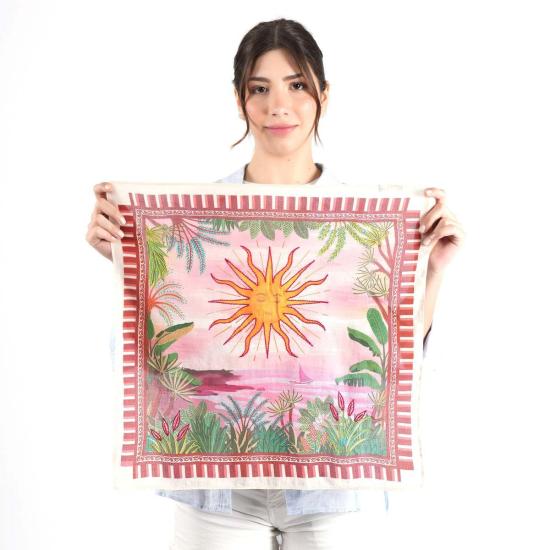  비스마야 머플러/스카프 골든 타이드 반다나 마룬 - VISMAYA