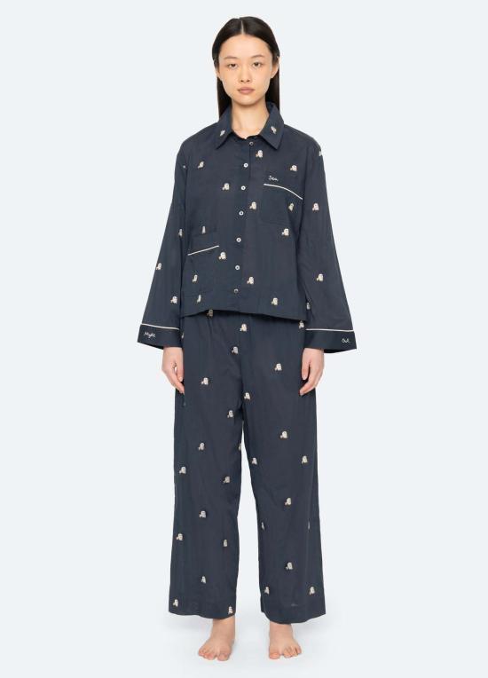 씨뉴욕 라운지 웨어 씨뉴 노엘라 파자마 세트 네이비 - SEA NY
