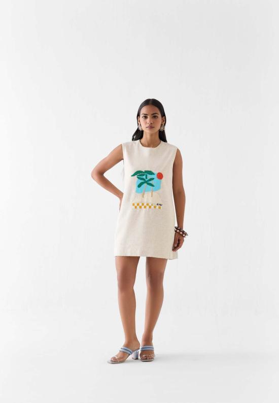  이키비 숏 원피스 사하라 데이 숏 드레스 오프 화이트