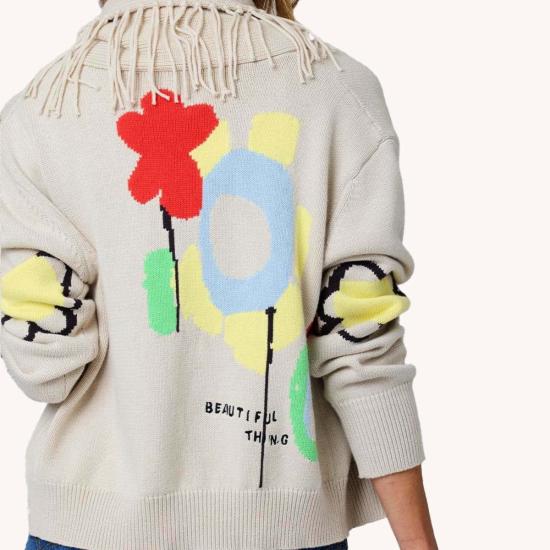  케리 로센탈 가디건 케리 로젠탈 프린지 숄 칼라 - KERRI ROSENTHAL