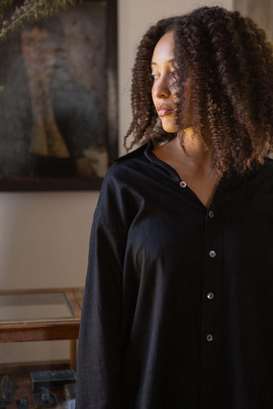  에리카 타노브 긴팔 티셔츠 에리카 타노프 아이보 코튼 프렌치 커프 셔츠 - ERICA TANOV