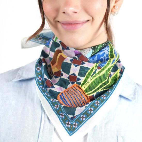  비스마야 머플러/스카프 Vismaya Casa Botanica 두건 청록색 - VISMAYA