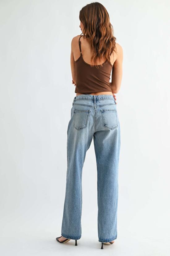  저스트 블랙 데님 데님 팬츠 경량 릴랙스 스트레이트 진 라이트 데님 - JUST BLACK DENIM